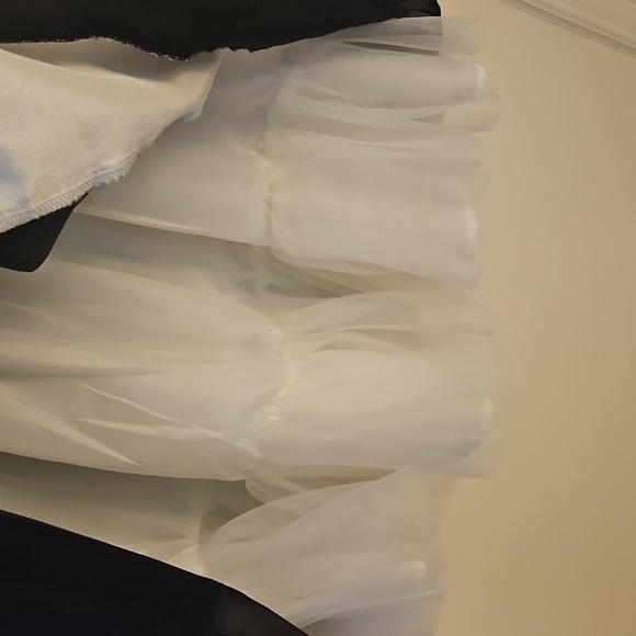 GYMBOREE Black and White Striped Satin Bow Formal Dress - Picture 6 of 10